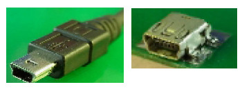 Mini B型USB插头(plug)和Mini B型USB插座
